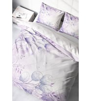 Çift Kişilik ( Lastikli Çarşaflı ) %100 Pamuk Saten Nevresim Takımı Soft Lila