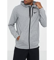 Nike Dri-Fit Full Zip Training Hoodie Gri Erkek Spor Sweatshrirt  (Gri)