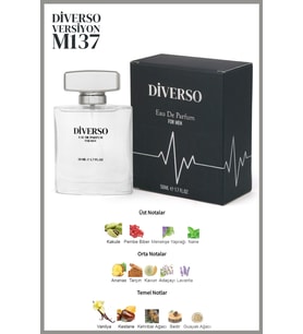 DİVERSO M137 ERKEK PARFÜM EDP 50 ML ODUNSU & AROMATİK  T.C. Sağlık Bakanlığı ÜTS KAYITLI