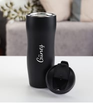 Kişiye Özel Klasik Model 400 ML Siyah Çelik Termos