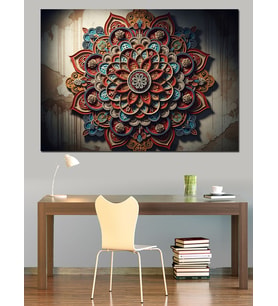 Büyük Renkli Modern Sanat Mandatası Dekoratif Kanvas - Mdf Ahşap Tablo