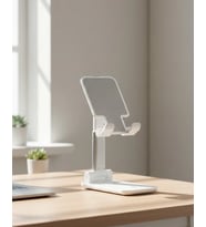 Ayarlanabilir Ergonomik Katlanabilir Masaüstü Telefon Tutucu Beyaz