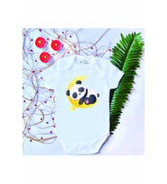 Unisex Bebek Baskılı Panda %100 Pamuklu Çıtçıtlı Body Zıbın