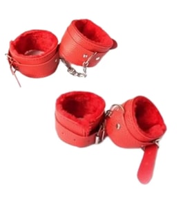 Fetish Beginner El ve Ayak Kelepçesi BDSM Seti - Kırmızı