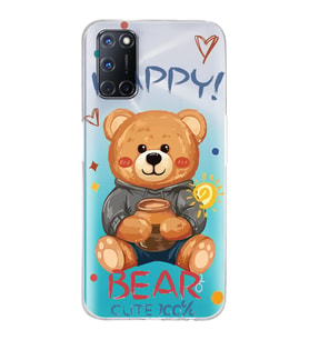 Oppo A52/A72/A92 Uyumlu Happy Bear Tasarımlı Şeffaf Telefon Kılıfı
