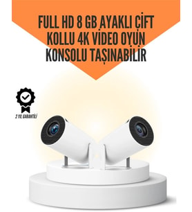 10.000 Oyun Destekli Çift Kollu 4K Projeksiyon – HDMI USB AUX Ethernet Yok