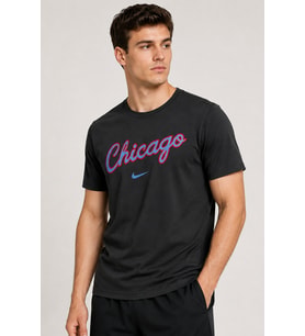 Nike Chicago Bulls Essential Mens Tee Grafik Baskılı Erkek Bisiklet Yaka Tişört Siyah