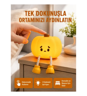 Mey İthalat® Silikon Pumpkin Night Light Telefon Tutuculu LED Lamba Yeni Nesil