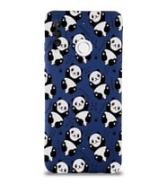 Huawei P 30 Lite Uyumlu Lansman Kılıf Panda Tasarımlı İçi Kadife Lacivert Kapak (Şeffaf)