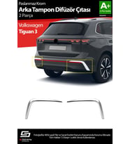 Drs Tuning Tiguan Krom Arka Tampon Difüzör Çıtası OEM Still 2 Prç. 2024 Üzeri A+ Kalite