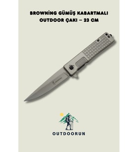 Browning Gümüş Kabartmalı Outdoor Çakı – 23 cm