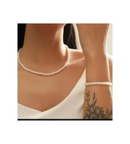 Sade Şık İnci Kolye Bileklik Set