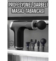 Masaj Tabancası 4 Başlıklı Kas Vücut Ağrıları İçin Şarjlı Darbeli