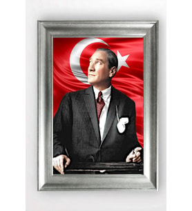 Gümüş Çerçeveli Atatürk Tablo cv1418