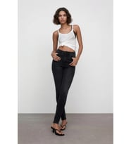 Kadın Yüksek Bel Skinny Fit Likralı Antrasit Jean Pantolon