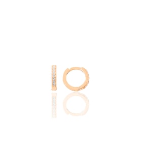 Gümüş rose zirkon taşlı 9 mm halka küpe Tragus Piercing Helix Kıkırdak Küpesi SGTL11736ROSE