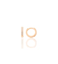 Gümüş rose zirkon taşlı 9 mm halka küpe Tragus Piercing Helix Kıkırdak Küpesi SGTL11736ROSE