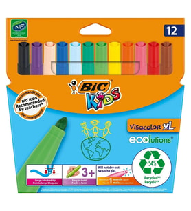 BİC KIDS VISACOLOR JUMBO KEÇELİ BOYA KALEMİ 12 RENK - 829007-8922231