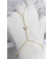Gold Renk Pirinç Zirkon Taşlı Kalp Model Şahmeran