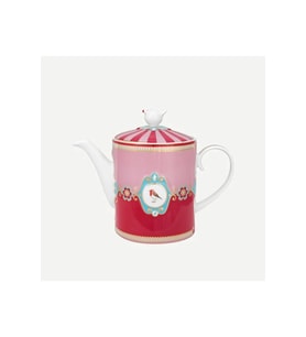 Love Birds Kırmızı Pembe Porselen Demlik 1300 Ml