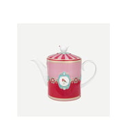 Love Birds Kırmızı Pembe Porselen Demlik 1300 Ml
