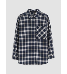 LCW Modest Mavi Ekose Oversize Kadın Oduncu Gömlek Tunik