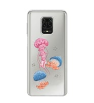 Redmi Note 9 Pro / 9s Uyumlu Deniz Anası ve Mantar Tasarımlı Şeffaf Telefon Kılıfı