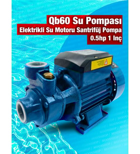 Moonshop Mavi QB60 Elektrikli Su Motoru 0.5hp 1 Inç Bahçe Pompası Su Pompası 2 Yıl Garaantili Ürün..