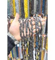 Hematit Taşı Yassı Kare Kesim 8x8mm- Mat Siyah Doğal Taş Dizi