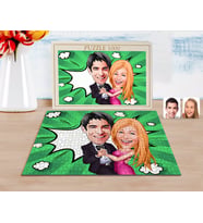 BK Gift Kişiye Özel Sevgililer Karikatürlü 1000 Parça Profesyonel Puzzle-13
