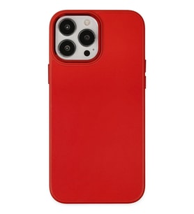 iPhone 13 Pro Max Kılıf Asya Deri Silikon - Kırmızı
