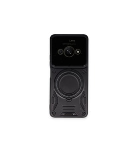 Xiaomi Poco C61 Kılıf Joy Lens Standlı Kapak - Siyah