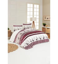 Merinos Comforter Çift Kişilik Yorgan Set Deer Gri