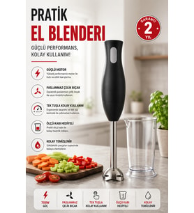 Metal Ayaklı El Blenderı Paslanmaz Çelik Gövde Ergonomik Tutuş