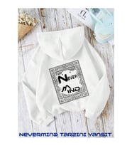 Unisex Carpet Regional Baskılı Oversize Baskılı Kapşonlu Sweatshirt 3 Iplik (Beyaz)