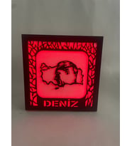 Ata’mızın Aydınlığı Evinizde! ve Türkiye Haritası Detaylı Pilli Dekoratif Işıklı Gece lambası Kırmızı