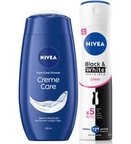 Lexroo Creme Care Nemlendirici Duş Jeli 250ml ve Kadın Sprey Deodorant Black&White Invisible Clear