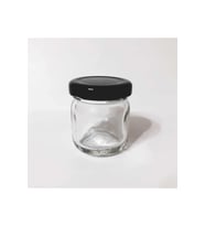 40 Cc. Mini Kavanoz - Cam Kavanoz - Siyah Kapaklı - 72 Li Paket