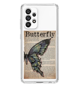 Samsung Galaxy A72 Uyumlu Butterfly Tasarımlı Şeffaf Telefon Kılıfı