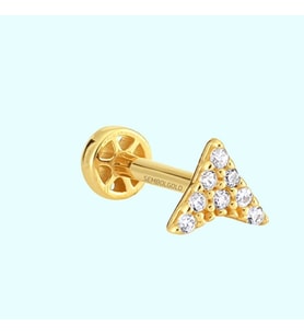 Altın Üçgen Tragus Piercing 14 Ayar