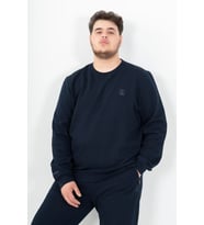 Maraton Büyük Beden Erkek Bisiklet Yaka Lacivert Sweatshirt