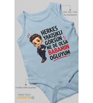 Babaya Özel Sıfır Kollu Bebek Zıbını %100 Pamuk