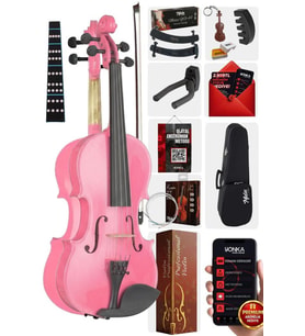 Midex HGA34PİNK-PAK Pembe 3/4 Çocuk Kemanı Seti 10-13 Yaş (Yastık Susturucu Çanta Yay Reçine)