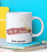 İYİ Kİ DOĞDUN Tasarımlı İsim Soyisim Yazılı Kişiye Özel Kupa Bardak