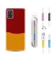 Samsung a71 A72 A73 A7 A9 2018 C7 C9 Kılıf Kablo Koruma Spiral Silikon Sarı Kırmızı Boya 1708