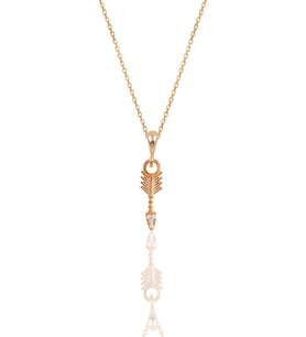 Gümüş rose zirkon taşlı ok kolye SGTL11876ROSE