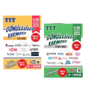 GÖNÜLLÜLER KARMASI TYT DENEMELERİ ALTIN (KOLAY ORTA) + ZÜMRÜT (ORTA ZOR) SERİSİ (2 SET)