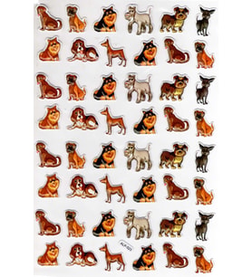 Sticker Kabartmalı A4 Boyutunda Stiker Defter, Planlayıcı Etiket-(lim523) - Sevimli Köpekler