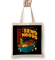 Funny Send Noods Pun Anime Gamer Ramen Kawaii Bez Çanta Uzun Saplı