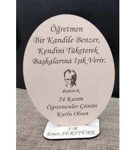 Öğretmenler Günü Hediyesi Plaket